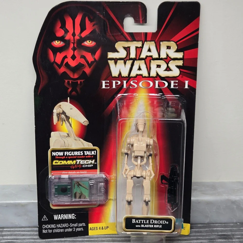 1998 Star Wars Episode I Battle Droid Action Figure CommTech Chip, Hasbro, 84092